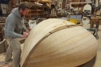 Fairing up the hull.